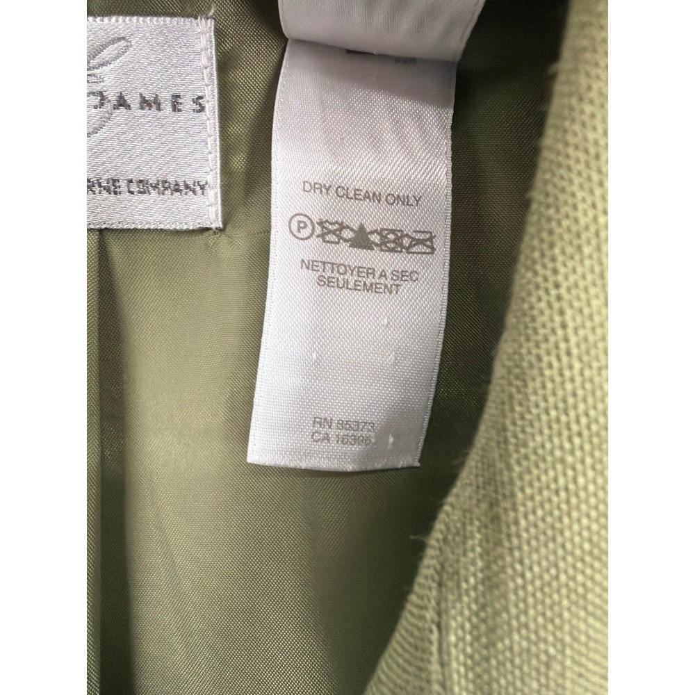 Emma James Liz Claiborne Olive Green Linen Blend Short Sleeve Shirt Jacket 10 - Picture 7 of 8
